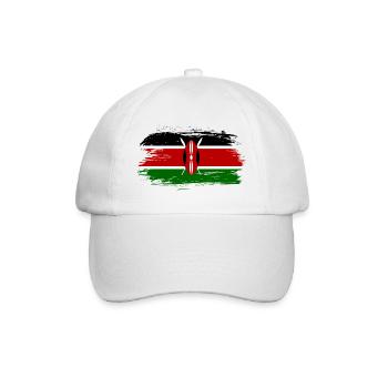 Kenia Flagge / Geschenk Kenya Afrika Nairobi - Baseballkappe - Weiß/Weiß - Vorne