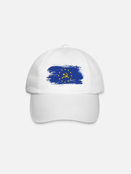Europa Flagge mit Hammer und Sichel / Geschenk - Baseballkappe - Weiß/Weiß