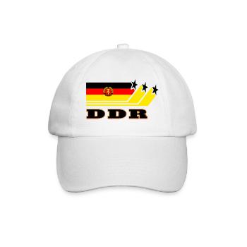 DDR Flaggen Design / Geschenk - Baseballkappe - Weiß/Weiß - Vorne