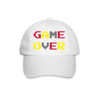 Game Over / Geek / Gaming / Gamer / Gamer / Player - Baseballkappe - Weiß/Weiß - Vorne
