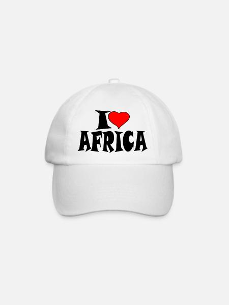 Africa - I Love Africa - Ich Liebe Afrika - Baseballkappe - Weiß/Weiß