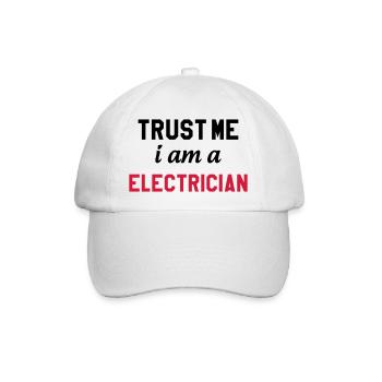 Elektriker / Elektrizität / Arbeit / Job - Baseballkappe - Weiß/Weiß - Vorne