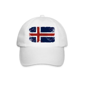 Iceland Flag - Baseballkappe - Weiß/Weiß - Vorne