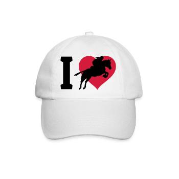 I love Springreiten - Baseballkappe - Weiß/Weiß - Vorne