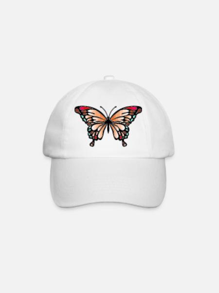 Schmetterling - Baseballkappe - Weiß/Weiß