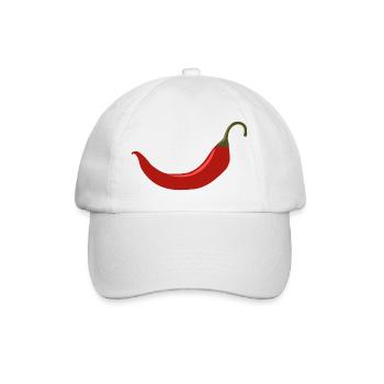 Chili - kochen - lachen - scharf - Baseballkappe - Weiß/Weiß - Vorne