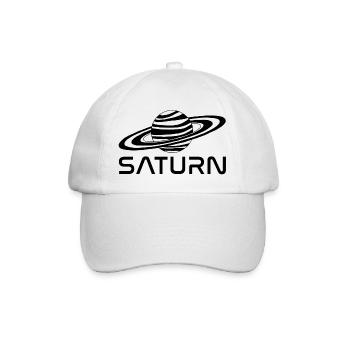 Schwarzer Saturn-Planet - Baseballkappe - Weiß/Weiß - Vorne
