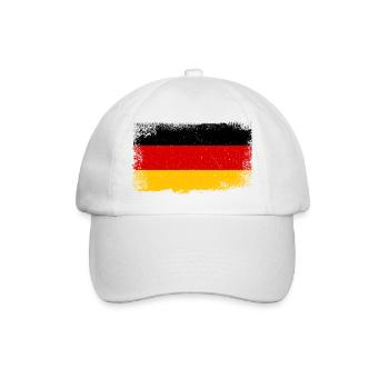 Deutschland Flagge Used - Baseballkappe - Weiß/Weiß - Vorne