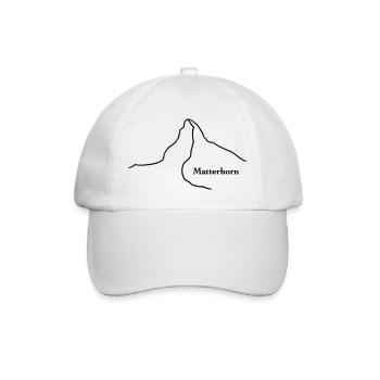 Matterhorn mit Text - Baseballkappe - Weiß/Weiß - Vorne