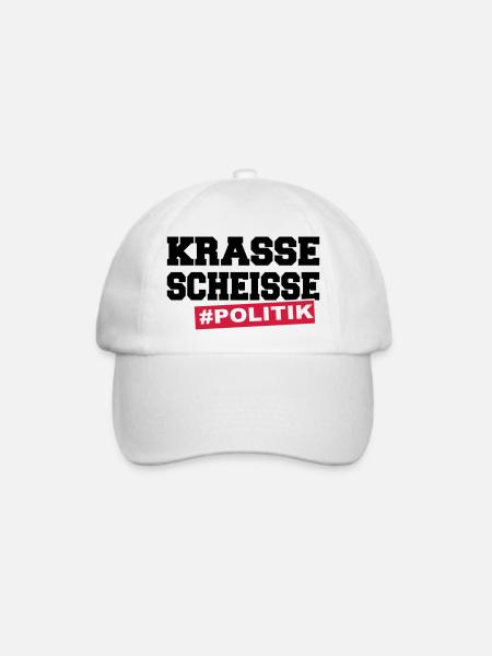 Krasse Scheisse Scheiße Politik - Baseballkappe - Weiß/Weiß