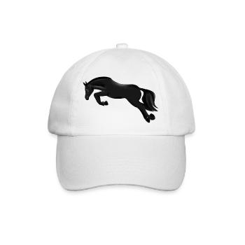 Springpferd - Baseballkappe - Weiß/Weiß - Vorne