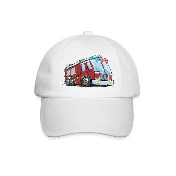 Kleinkind Feuerwehr-LKW-Shirt - Baseballkappe - Weiß/Weiß - Vorne