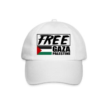 Free Gaza, Free Palestine, Save Gaza, Palestina - Baseballkappe - Weiß/Weiß - Vorne