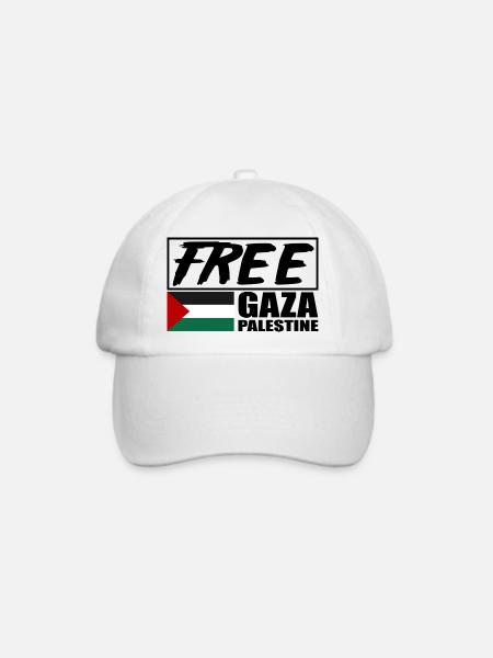 Free Gaza, Free Palestine, Save Gaza, Palestina - Baseballkappe - Weiß/Weiß
