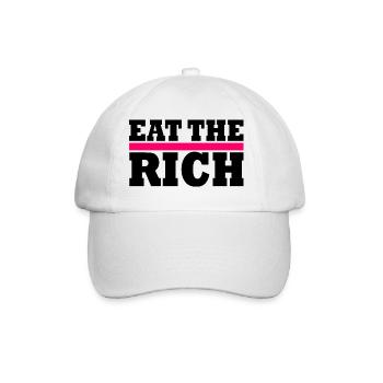Eat the rich - Baseballkappe - Weiß/Weiß - Vorne