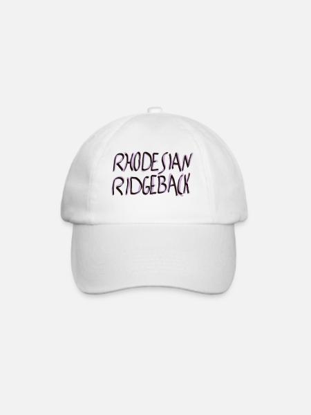 Rhodesian Ridgeback SchriftzugDesign - Baseballkappe - Weiß/Weiß