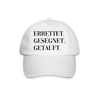 getauft - christliches design - Baseballkappe - Weiß/Weiß - Vorne