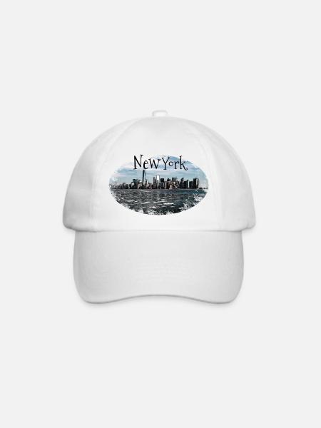 New York City Skyline - Baseballkappe - Weiß/Weiß