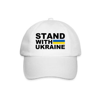 Stand with Ukraine - Kiev - Kiew - ukrainisch - Baseballkappe - Weiß/Weiß - Vorne