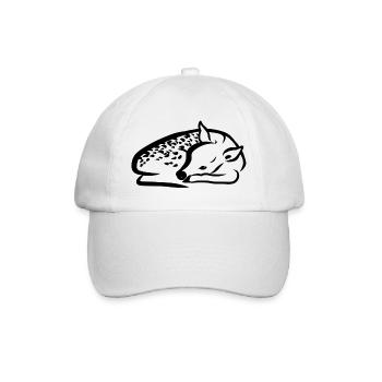 Rehkitz liegend - Baseballkappe - Weiß/Weiß - Vorne