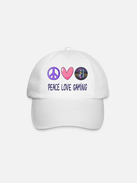 Frieden Liebe Gaming - Baseballkappe - Weiß/Weiß
