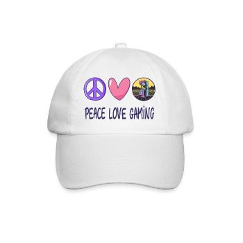 Frieden Liebe Gaming - Baseballkappe - Weiß/Weiß - Vorne