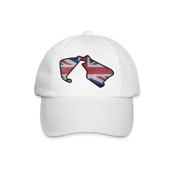 Großbritannien Rennstrecke mit Flagge - Baseballkappe - Weiß/Weiß - Vorne