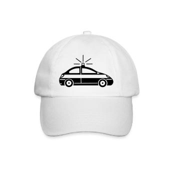 Polizeiauto - Baseballkappe - Weiß/Weiß - Vorne