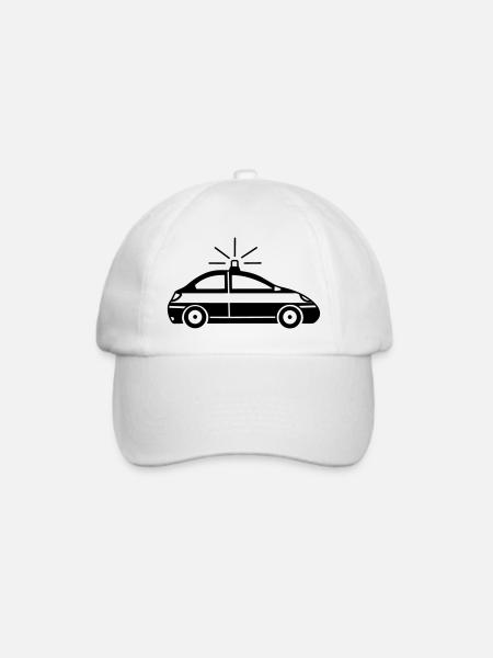 Polizeiauto - Baseballkappe - Weiß/Weiß