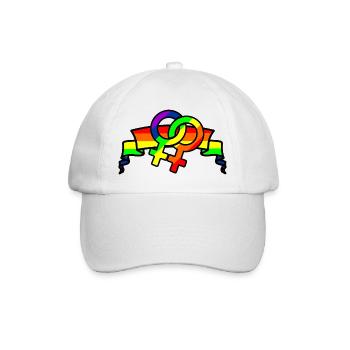 Regenbogen lesbies stolzes Logo - Baseballkappe - Weiß/Weiß - Vorne