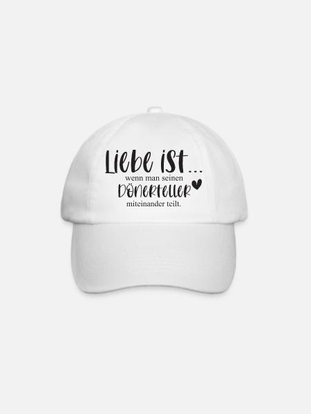 Liebe Dönerteller Döner lustiger Spruch Paare - Baseballkappe - Weiß/Weiß