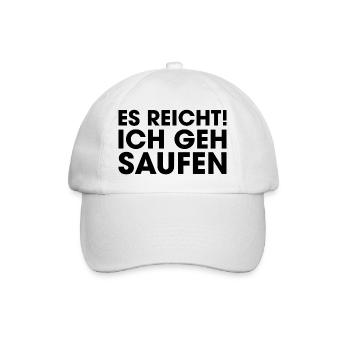 Es reicht! Ich geh saufen - Baseballkappe - Weiß/Weiß - Vorne