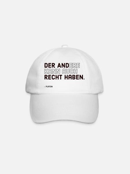 Der andere kann auch recht haben - Zitat Platon - Baseballkappe - Weiß/Weiß