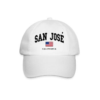 San José Kalifornien USA Flaggenmotiv - Baseballkappe - Weiß/Weiß - Vorne