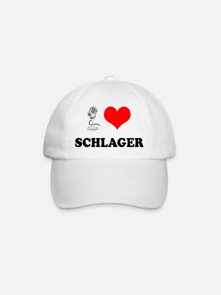 Ich liebe Schlager - Baseballkappe - Weiß/Weiß
