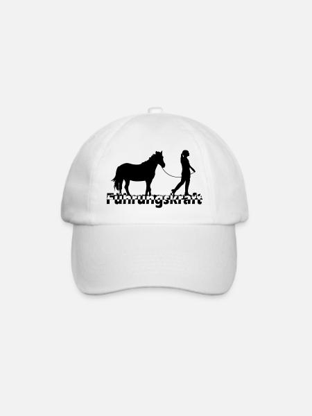 Führungskraft Pferd Motiv 4 - Baseballkappe - Weiß/Weiß