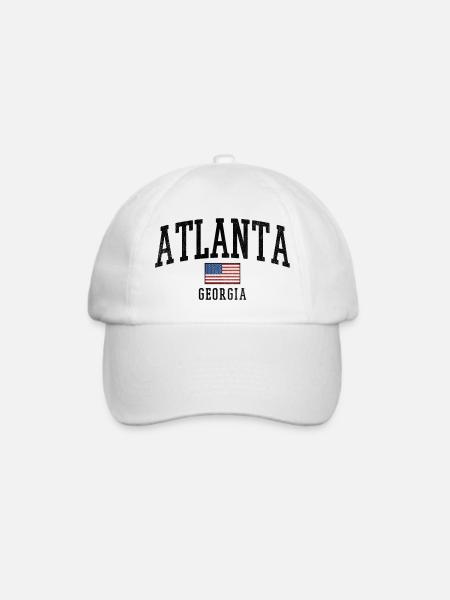  Atlanta Georgia USA Design mit Flagge - Baseballkappe - Weiß/Weiß
