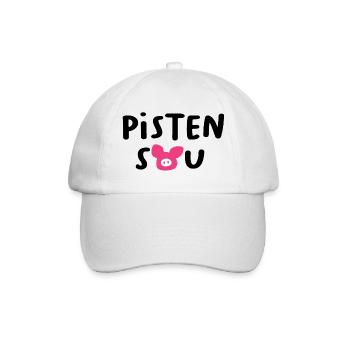 Pistensau Skipiste Quotes Skiurlaub Après-Ski Fun - Baseballkappe - Weiß/Weiß - Vorne