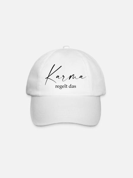 Karma regelt das - Baseballkappe - Weiß/Weiß