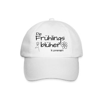 "Die Frühlingsblüher kommen" Frühlingsdesign,Motiv - Baseballkappe - Weiß/Weiß - Vorne