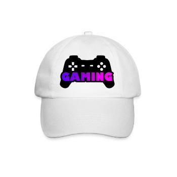 Gaming-Joystick lila rosa - Baseballkappe - Weiß/Weiß - Vorne