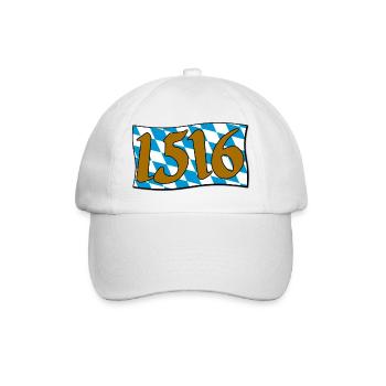 1516 Reinheitsgebot V3 - Baseballkappe - Weiß/Weiß - Vorne