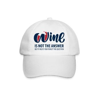 Wein ist nicht die Antwort - Baseballkappe - Weiß/Weiß - Vorne
