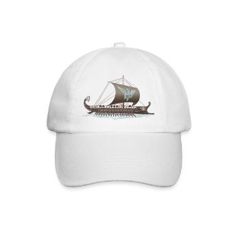 Ship old Roman Trireme - Baseballkappe - Weiß/Weiß - Vorne
