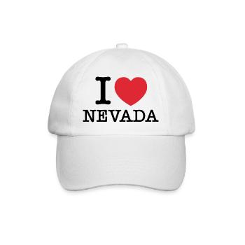 Ich liebe Nevada | Nevada | I Herz Nevada - Baseballkappe - Weiß/Weiß - Vorne