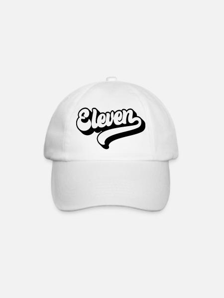 Elf 11. Geburtstag Kinder Jungen Mädchen 11 Jahre alt - Baseballkappe - Weiß/Weiß