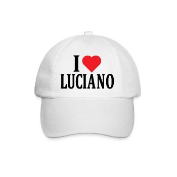 T-Shirt-Name Ich liebe Luciano T-Shirt Geschenkidee - Baseballkappe - Weiß/Weiß - Vorne