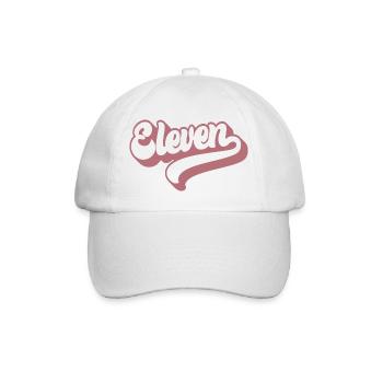 Eleven 11. Geburtstag für Mädchen im Alter von 11 Jahren - Baseballkappe - Weiß/Weiß - Vorne