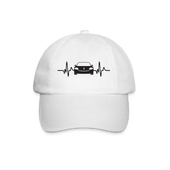 E-Auto Herzschlag Outfit für Auto Fans Heartbeat - Baseballkappe - Weiß/Weiß - Vorne
