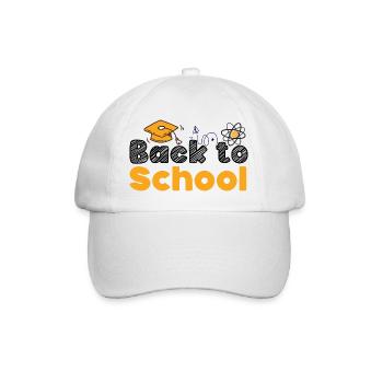 Back to School, Schulbeginn Sommerferien Ende, Fun - Baseballkappe - Weiß/Weiß - Vorne